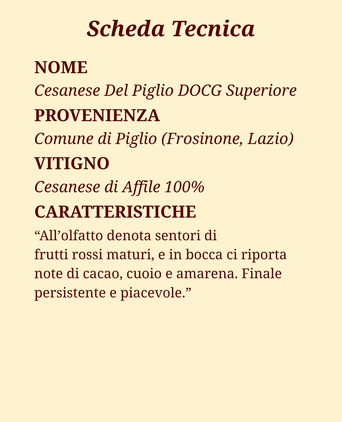 Agape - Cesanese Del Piglio DOCG Superiore